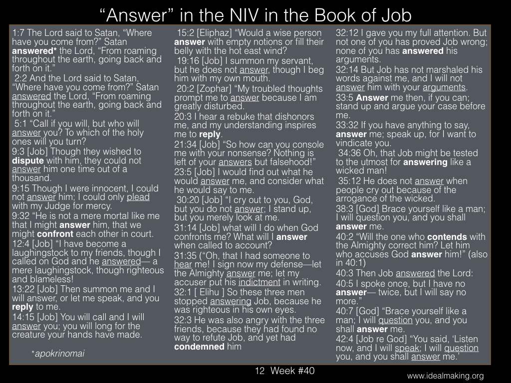 Book of Job, Week #40B.012